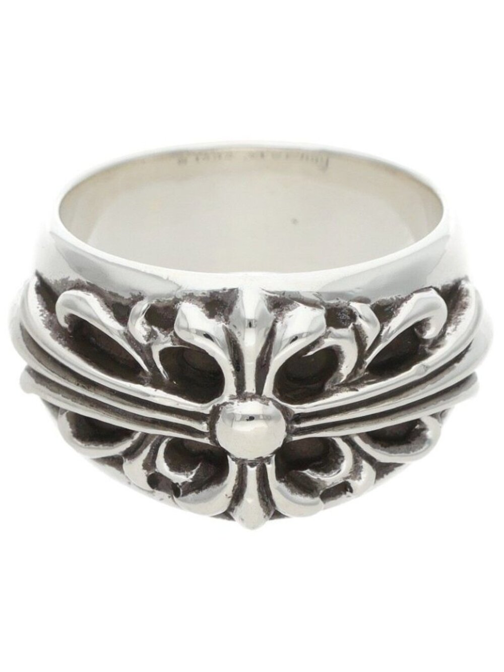 Chrome Hearts Flrl Floral Cross Silver Ring